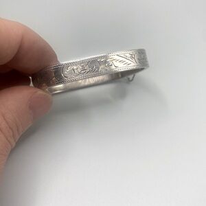 Sterling silver squared off bangle.